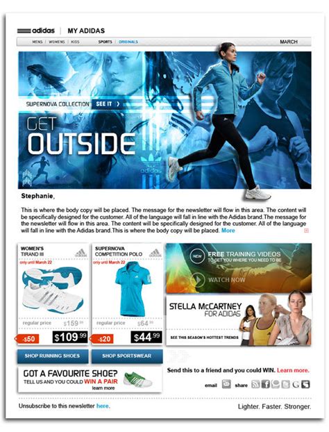 adidas us newsletter